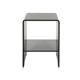 iPLEX Accanto Bedside Table in Smoked Plexiglass 32x45cm Made in Italy