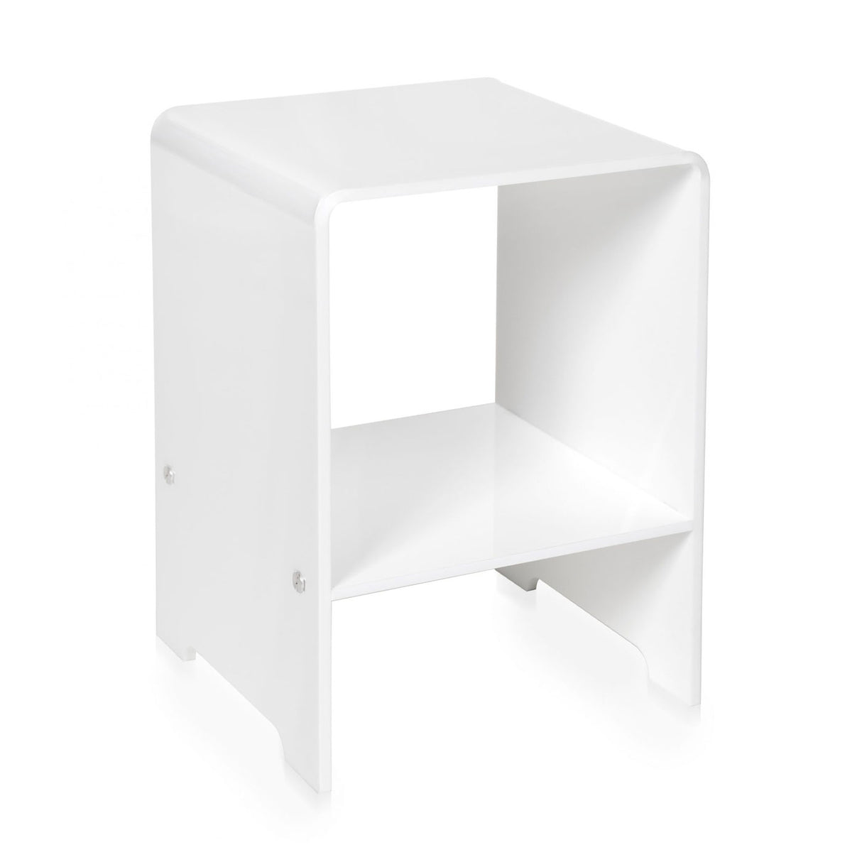 iPLEX Accanto Tavolino Comodino in PMMA Bianco 32x45cm Made in Italy