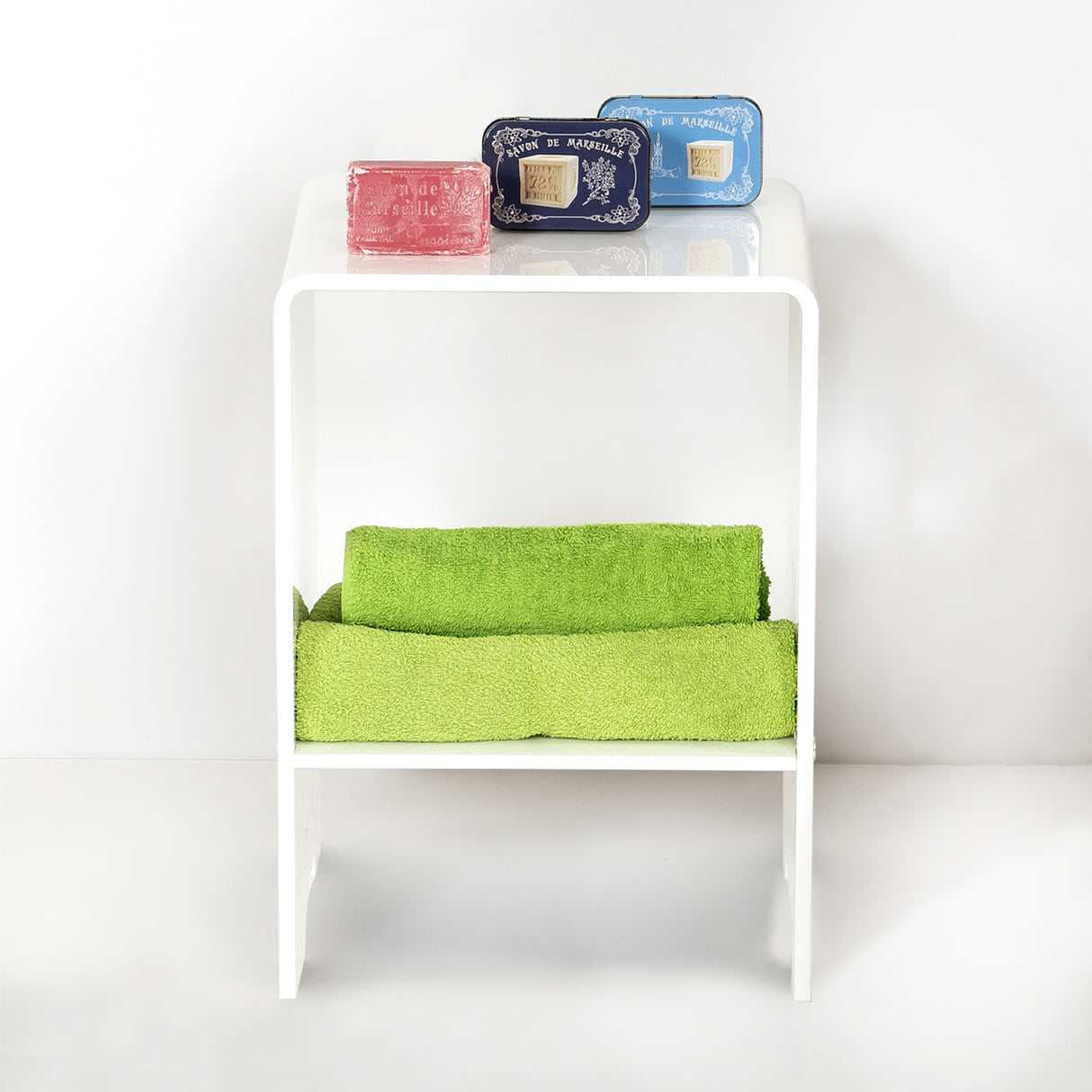 iPLEX Accanto Tavolino Comodino in PMMA Bianco 32x45cm Made in Italy
