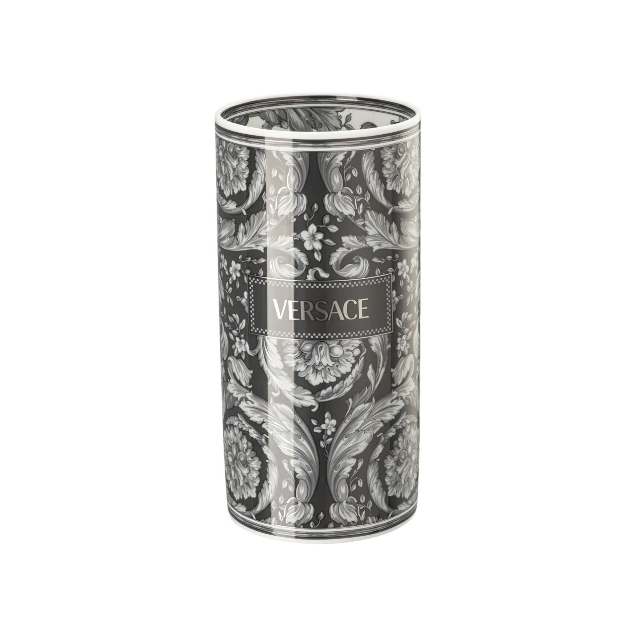 VERSACE - Barocco Haze Vaso da Fiori 24cm Nero Porcellana