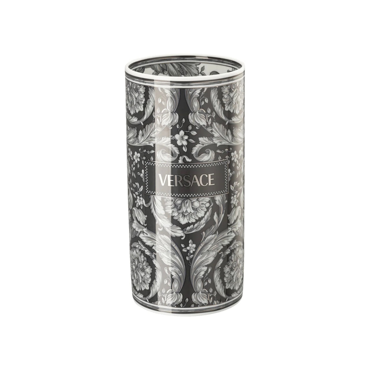 VERSACE - Barocco Haze Vaso da Fiori 24cm Nero Porcellana