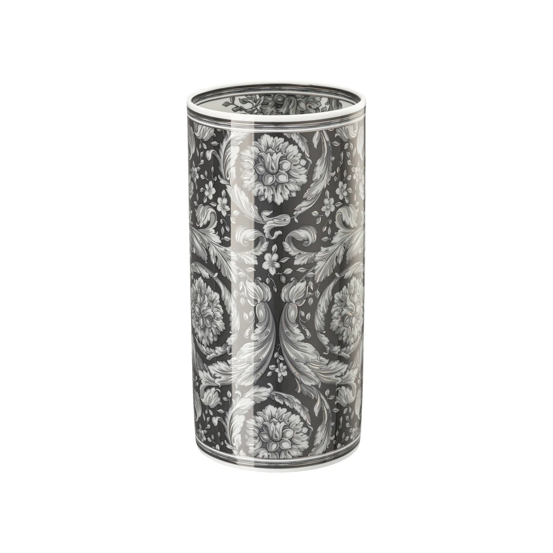 VERSACE - Barocco Haze Vaso da Fiori 24cm Nero Porcellana