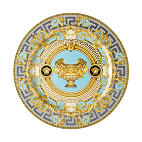 Piatto segnaposto Versace Prestige Gala Bleu in porcellana decorata 30 cm