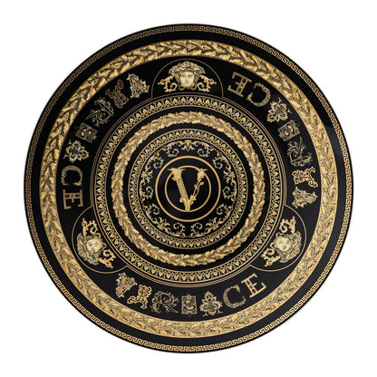 VERSACE Virtus Gala Black Piatto Segnaposto 33cm Nero Oro Porcellana