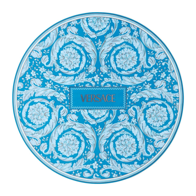 VERSACE Barocco Teal Piatto Segnaposto 33cm Azzurro Porcellana