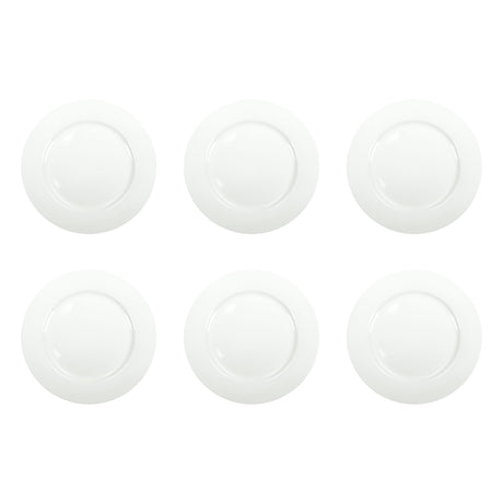 BRANDANI Piatto Piano Total White 27cm Set 6 Pezzi Bianco New Bone