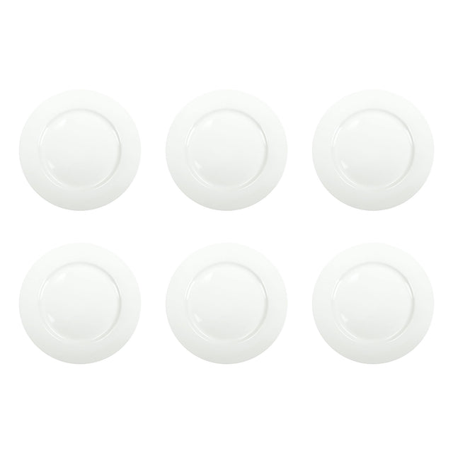 BRANDANI Piatto Piano Total White 27cm Set 6 Pezzi Bianco New Bone