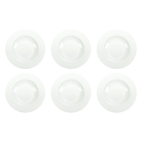 BRANDANI Piatto Fondo Total White 21,5cm Set 6 Pezzi Bianco New Bone