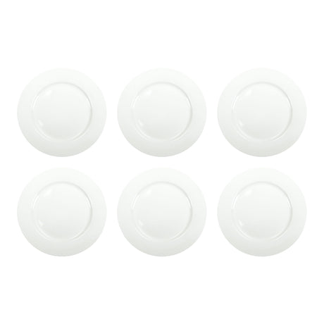 BRANDANI Piatto Piattino Frutta Colazione Total White 19cm Set 6 Pezzi Bianco New Bone