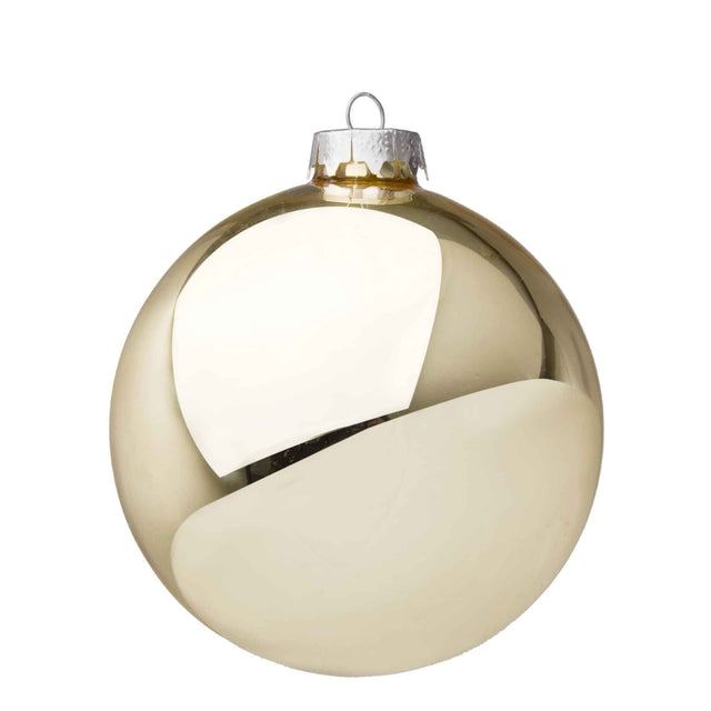BIZZOTTO Addobbo Sfera Pallina Albero di Natale Champagne Lucido Vetro 10cm