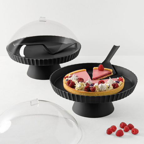 BLIM PLUS Alzata Tortiera Agorà 30cm Carbon Black Nero Made in Italy 100% Riciclabile