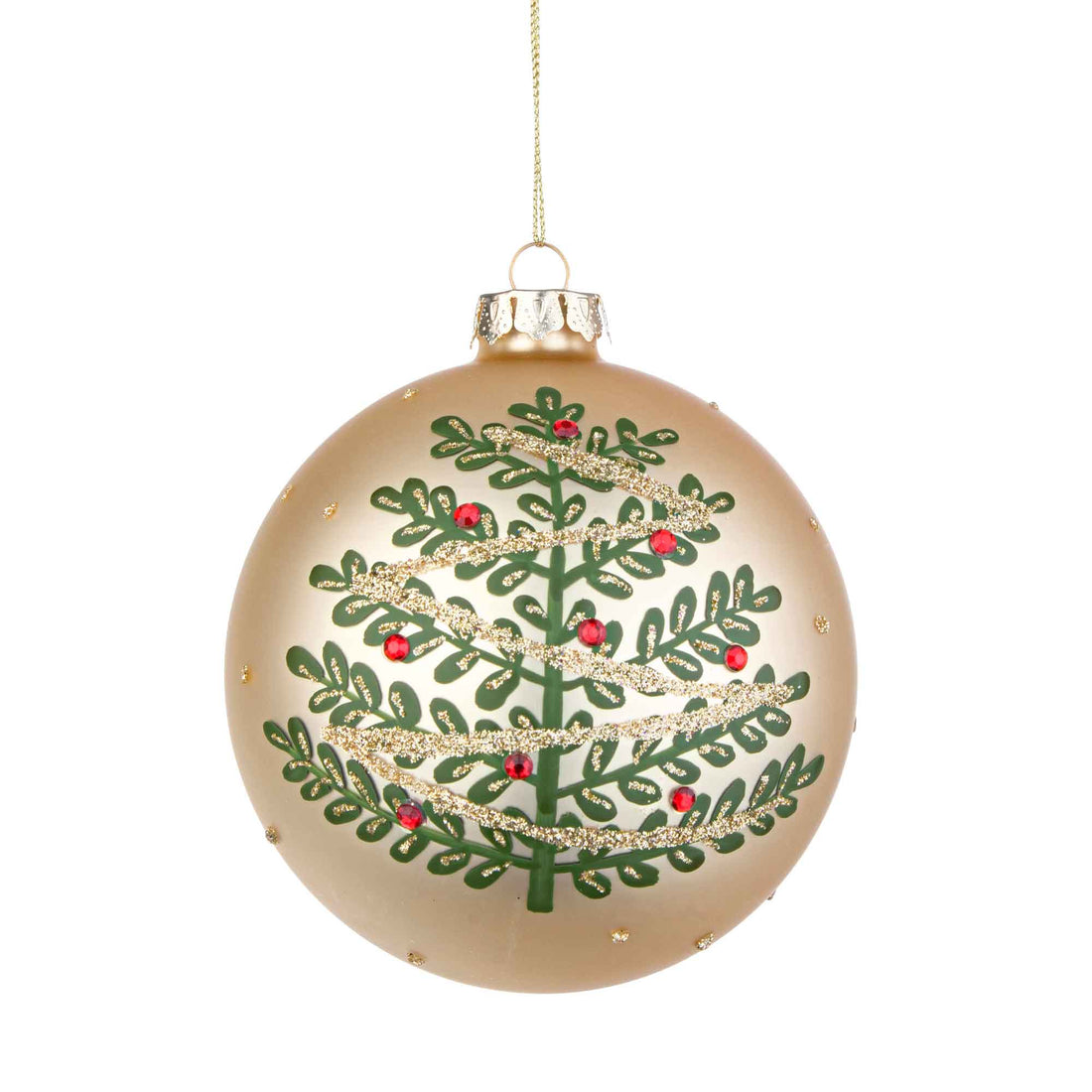 BIZZOTTO Addobbo Sfera Pallina Decorata Albero di Natale Vetro 10cm Oro