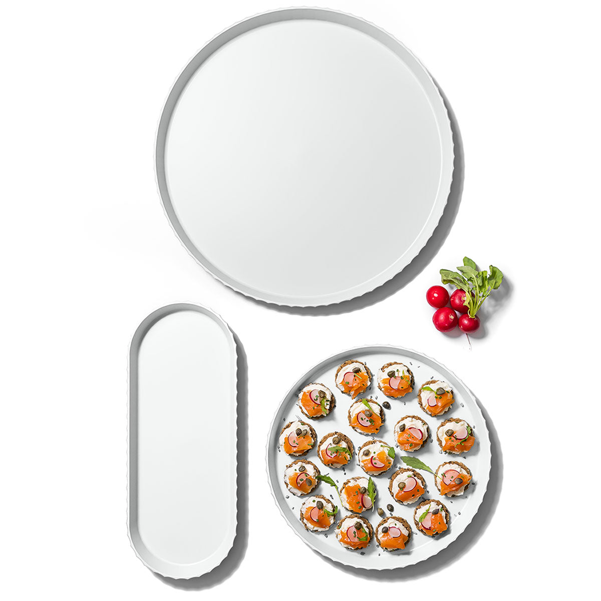 BLIM PLUS Vassoio Rotondo Atena M 30cm Arctic White Bianco Made in Italy 100% Riciclabile