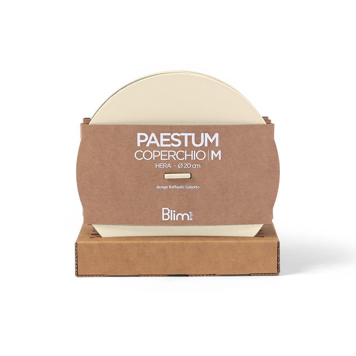 BLIM PLUS Coperchio per Ciotola Paestum M 20cm Brown Sugar Sabbia Made in Italy 100% Riciclabile