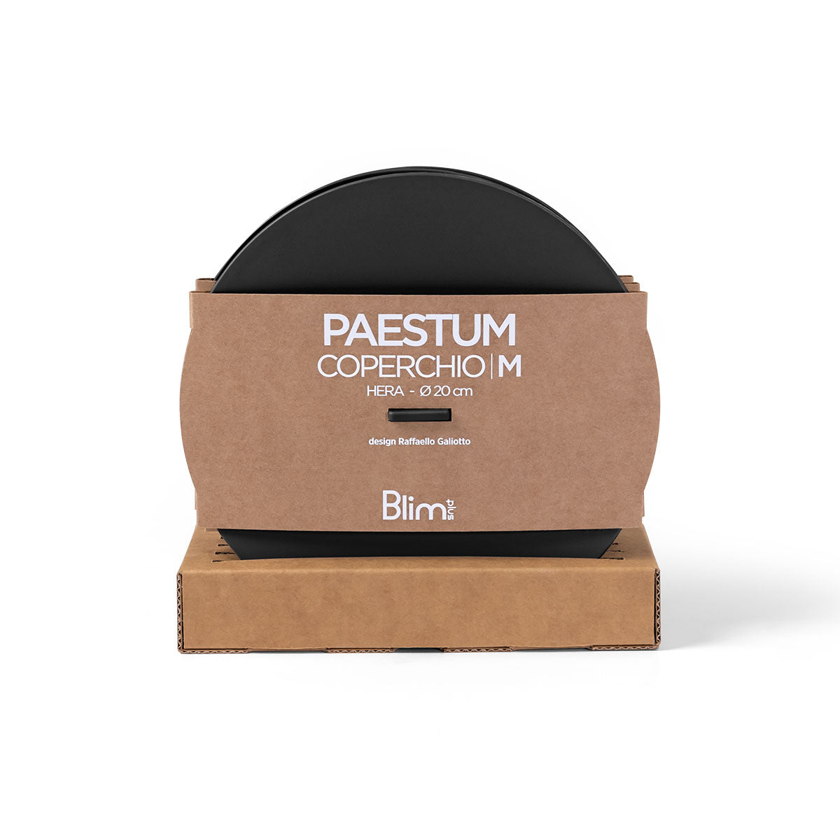 BLIM PLUS Coperchio per Ciotola Paestum M 20cm Carbon Black Nero Made in Italy 100% Riciclabile