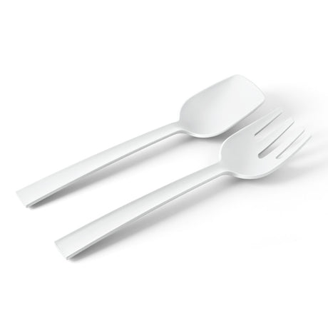 BLIM PLUS Posate per Insalata Paestum 29cm Arctic White Bianco Made in Italy 100% Riciclabile