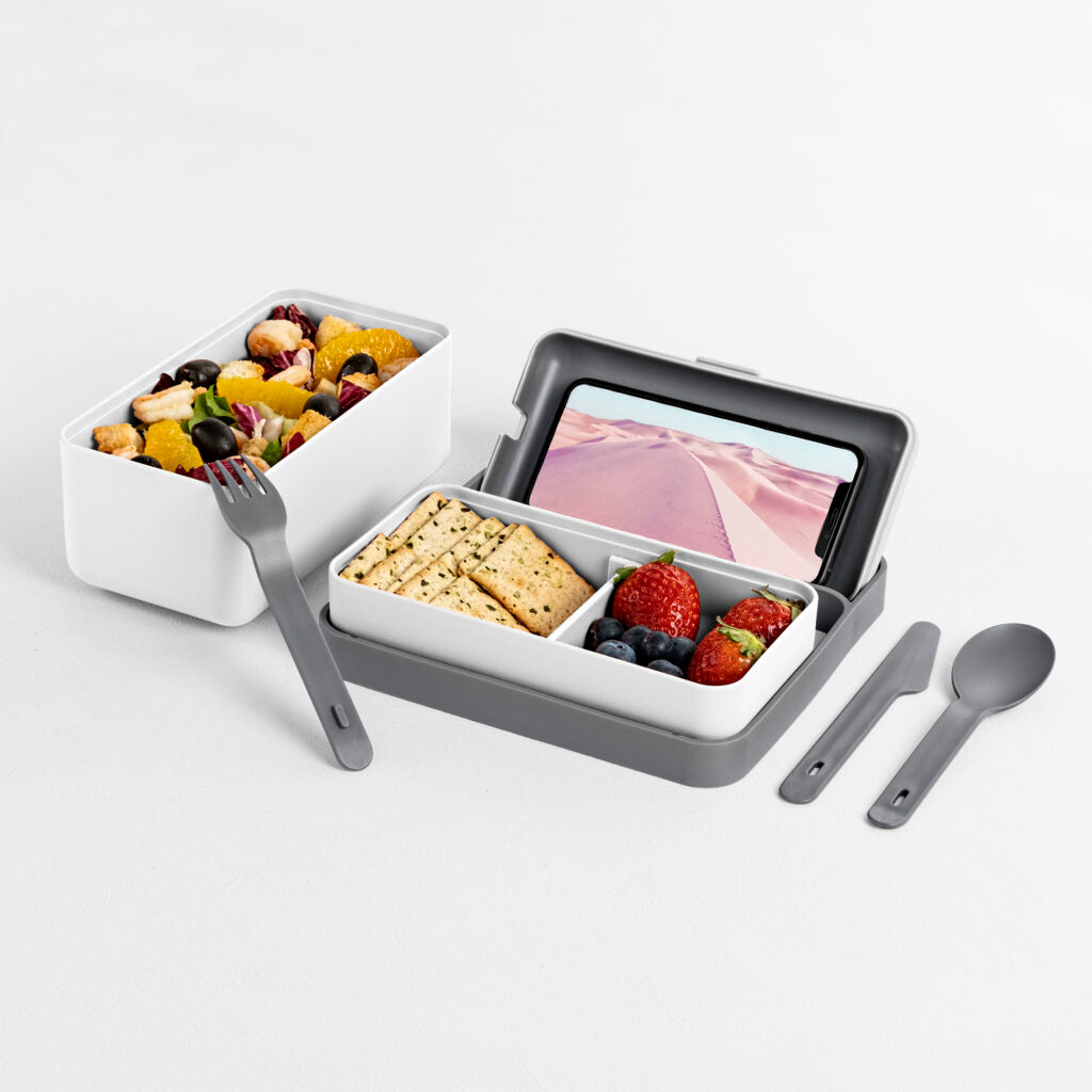 BLIM PLUS Lunchbox Porta Pranzo Bauletto M 18x17,5cm Arctic White Bianco Made in Italy 100% Riciclabile