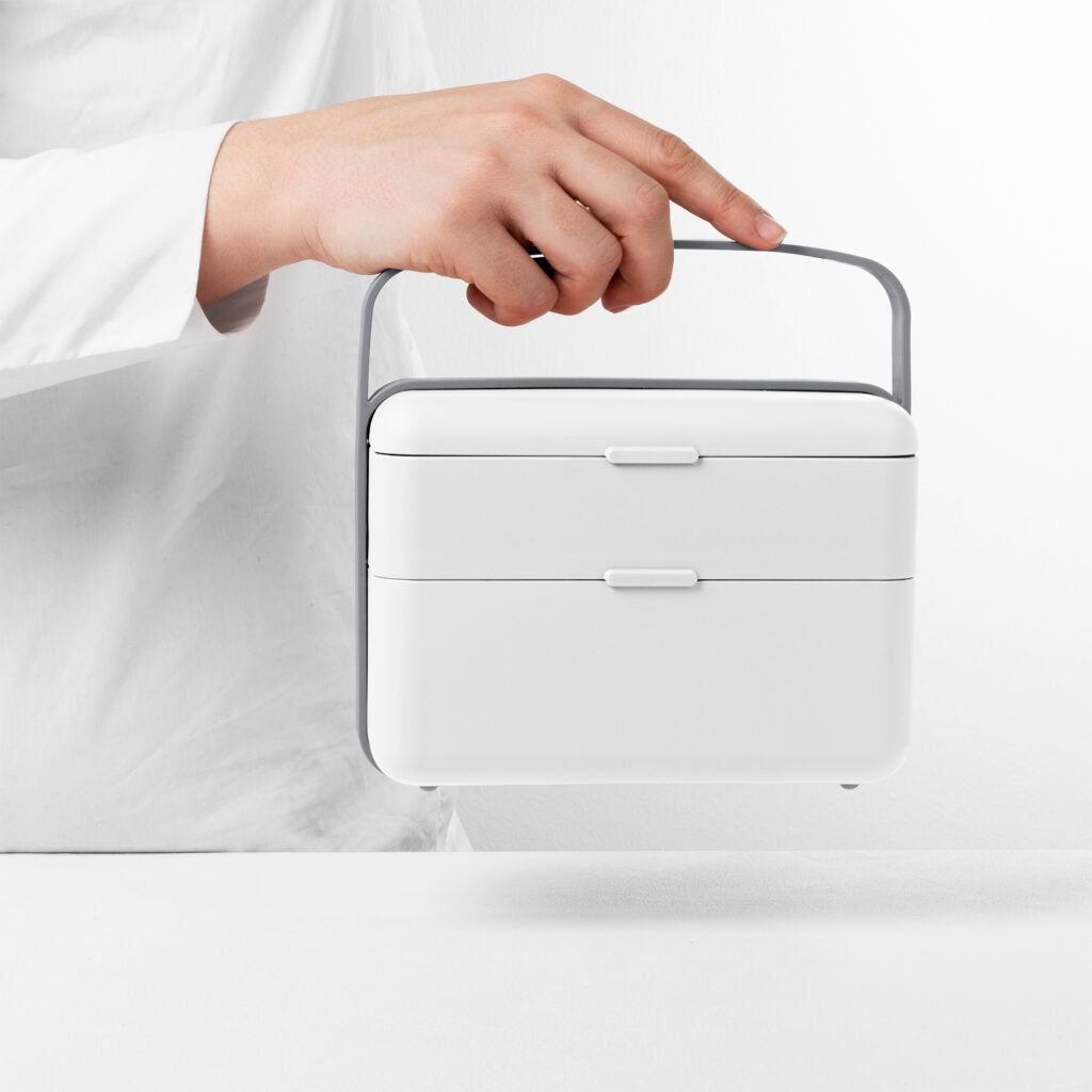 BLIM PLUS Lunchbox Porta Pranzo Bauletto M 18x17,5cm Arctic White Bianco Made in Italy 100% Riciclabile