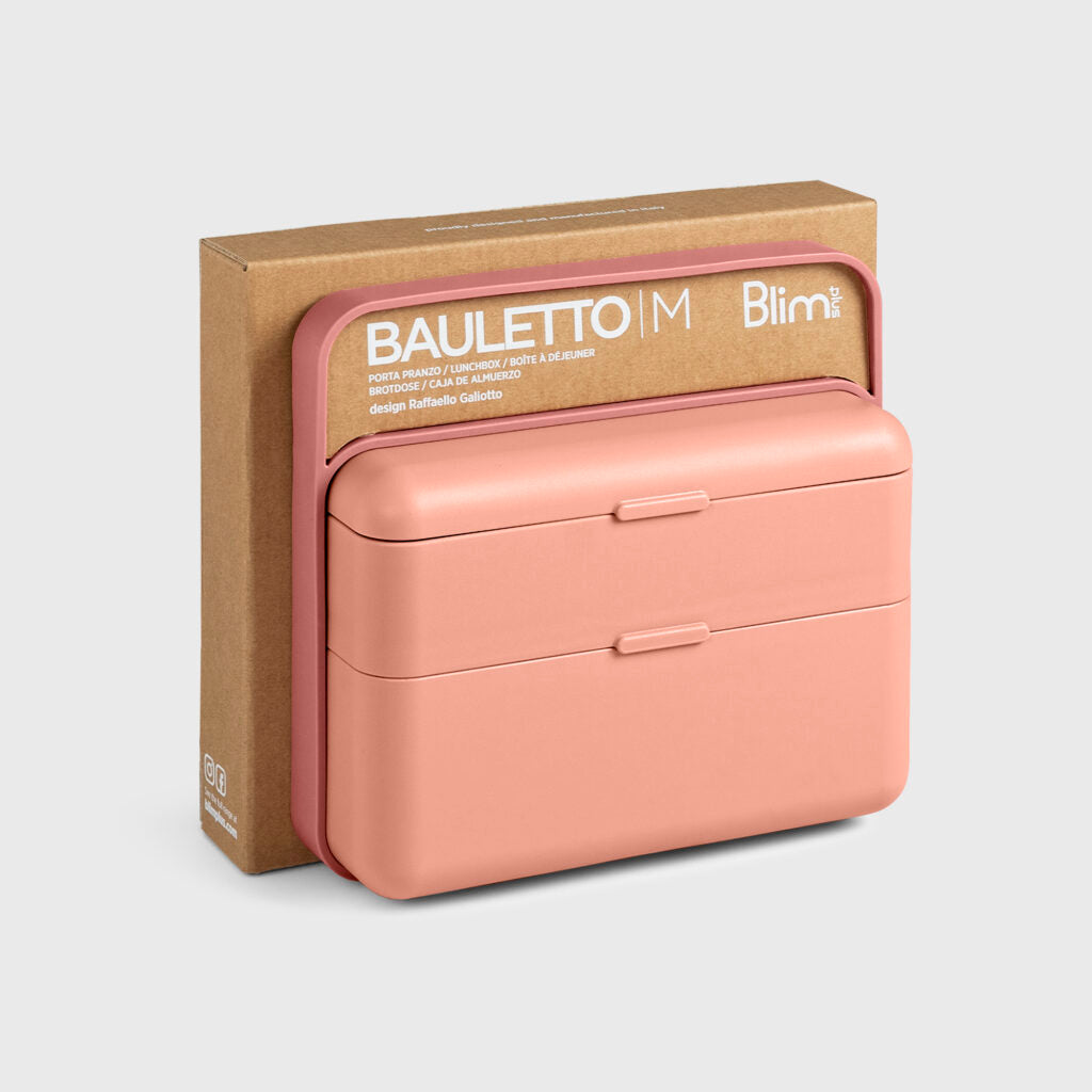 BLIM PLUS Lunchbox Porta Pranzo Bauletto M 18x17,5cm Flamingo Pink Rosa Made in Italy 100% Riciclabile