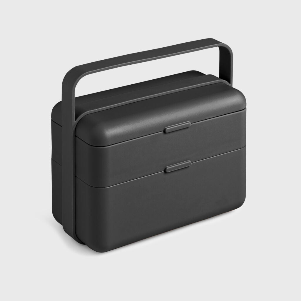BLIM PLUS Lunchbox Porta Pranzo Bauletto M 18x17,5cm Carbon Black Nero Made in Italy 100% Riciclabile