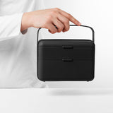 BLIM PLUS Lunchbox Porta Pranzo Bauletto M 18x17,5cm Carbon Black Nero Made in Italy 100% Riciclabile