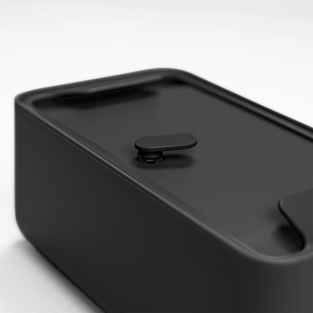 BLIM PLUS Lunchbox Porta Pranzo Bauletto M 18x17,5cm Carbon Black Nero Made in Italy 100% Riciclabile