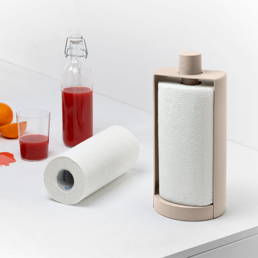 BLIM PLUS Portarotolo Stop 35cm Moka Grey Grigio Made in Italy 100% Riciclabile