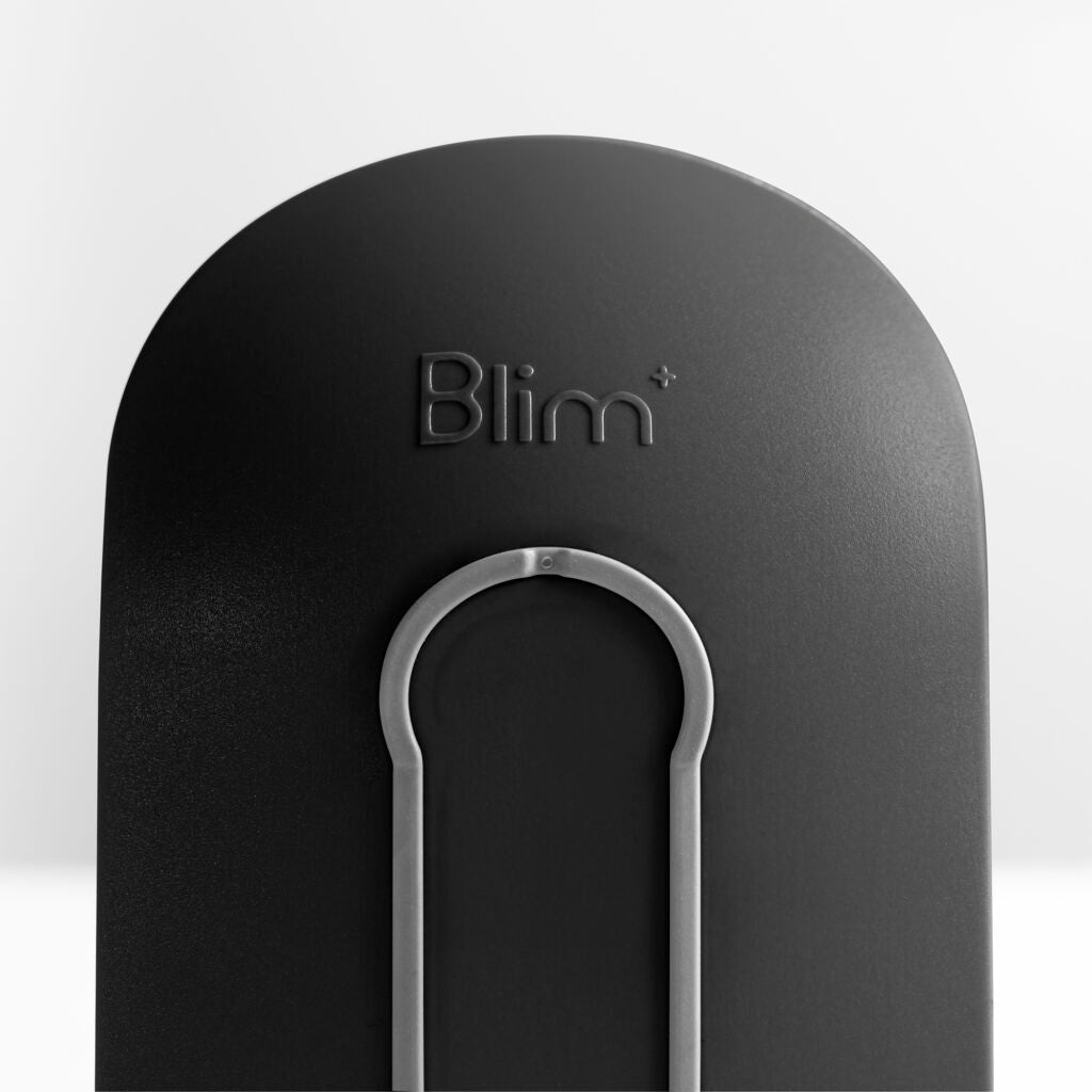 BLIM PLUS Poggiamestoli Stand 18cm Carbon Black Nero Made in Italy 100% Riciclabile