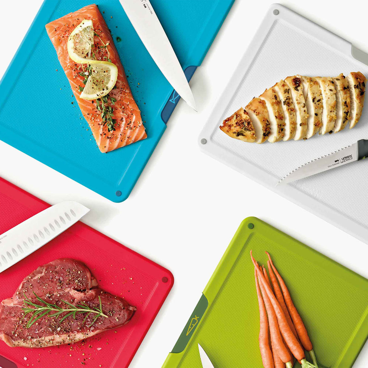 JOSEPH JOSEPH Folio Icon Plus Chopping Boards and Knives Set 8 Pieces