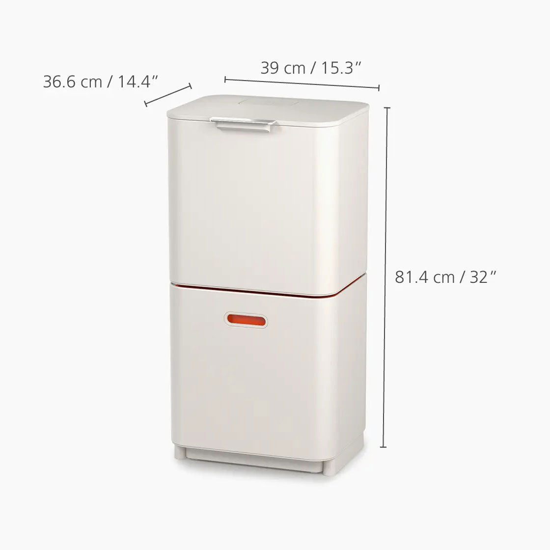 JOSEPH JOSEPH Totem Max Waste Bin 60L Stone 82x39cm