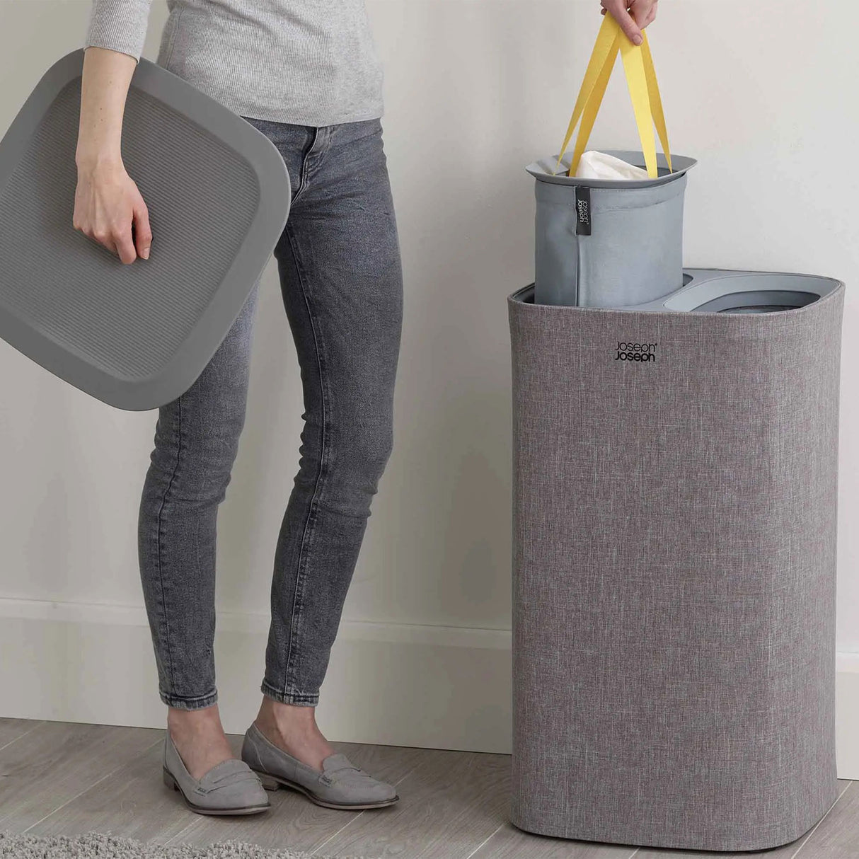 JOSEPH JOSEPH Tota 60L Cesto da Biancheria per Panni Sporchi 71x39,5cm Grigio