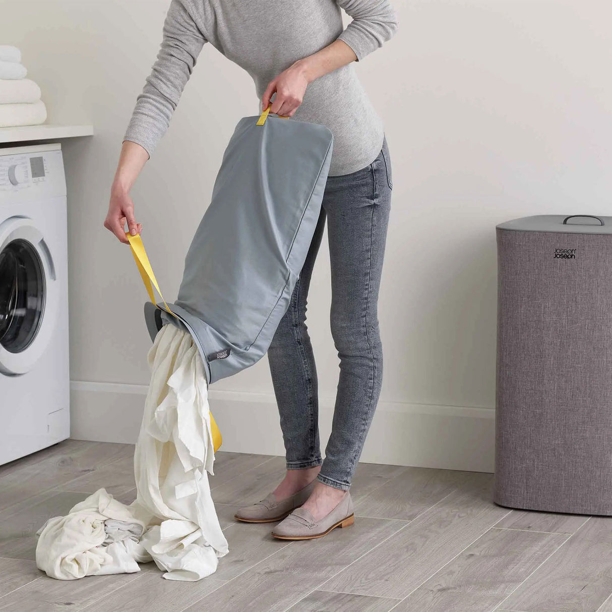 JOSEPH JOSEPH Tota 60L Laundry Basket for Dirty Clothes 71x39.5cm Gray