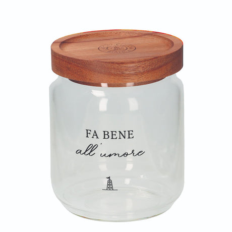 Barattolo zucchero La Porcellana Bianca in vetro con tappo in legno 400 ml