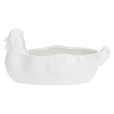 LA PORCELLANA BIANCA Fattoria Gallina Porta Uova 21,5x14cm Bianco Porcellana