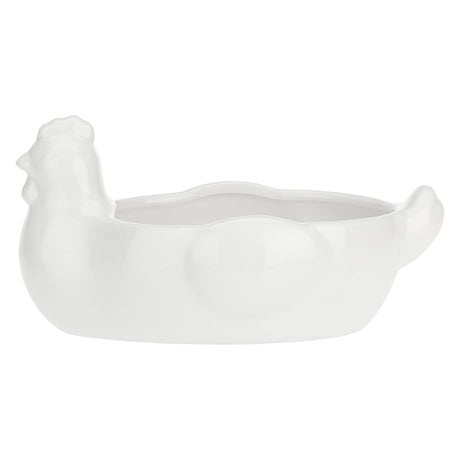 LA PORCELLANA BIANCA Fattoria Gallina Porta Uova 21,5x14cm Bianco Porcellana
