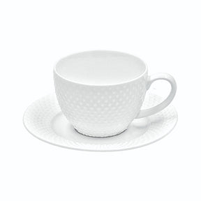 Set 6 tazze caffè La Porcellana Bianca in porcellana bianca con rilievi