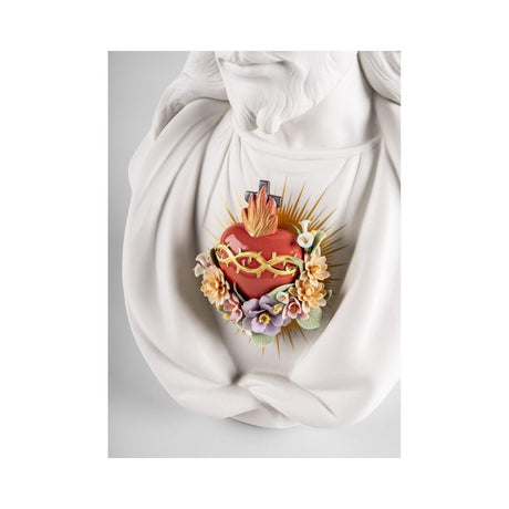 Lladró Scultura Sacro Cuore di Gesù 40x26cm Porcellana