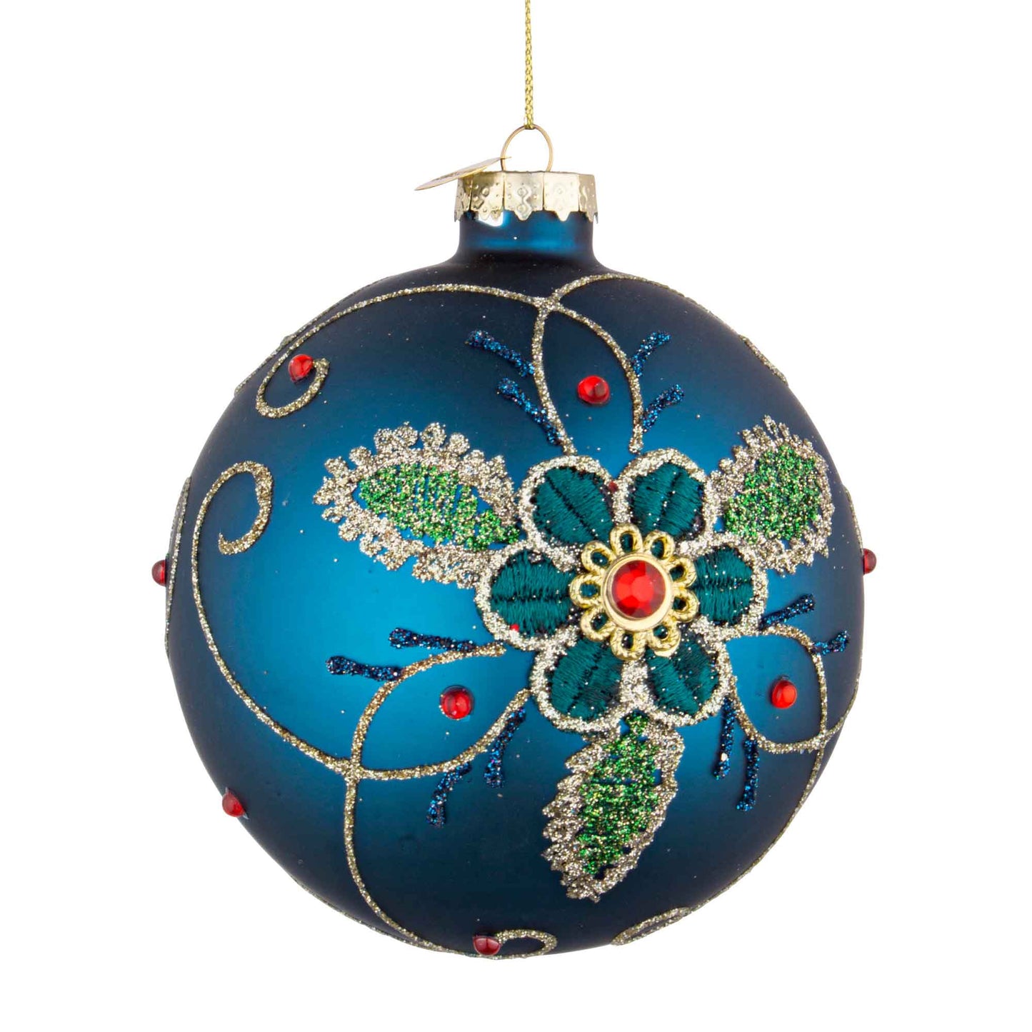 BIZZOTTO Addobbo Sfera Palla Pallina Albero di Natale Vetro 10cm Blu Floret