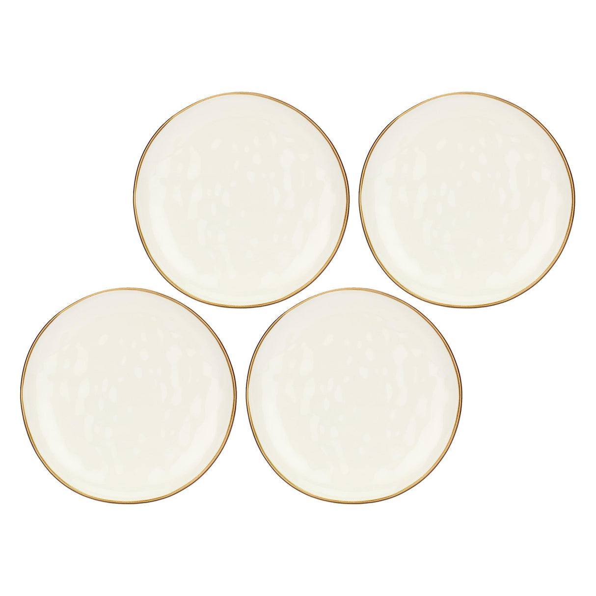 ROSE & TULIPANI Concerto Piatto Piano Avorio 27cm Set 4 Pezzi Stoneware