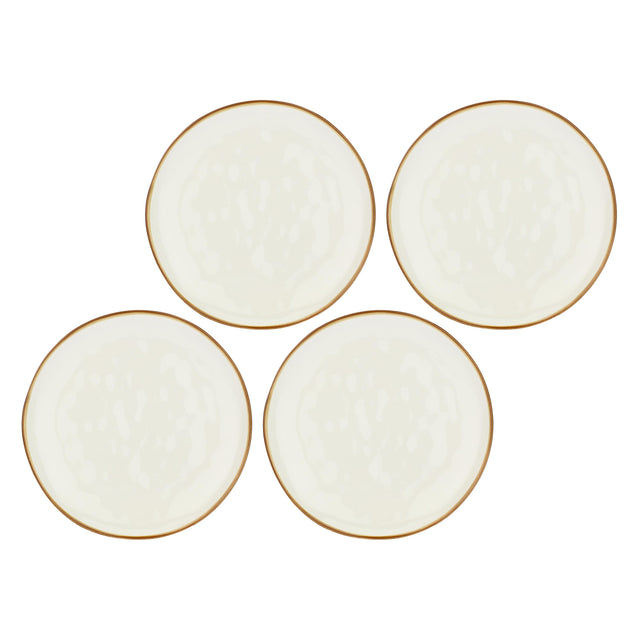 ROSE & TULIPANI Concerto Piatto Frutta Avorio 20cm Set 4 Pezzi Stoneware