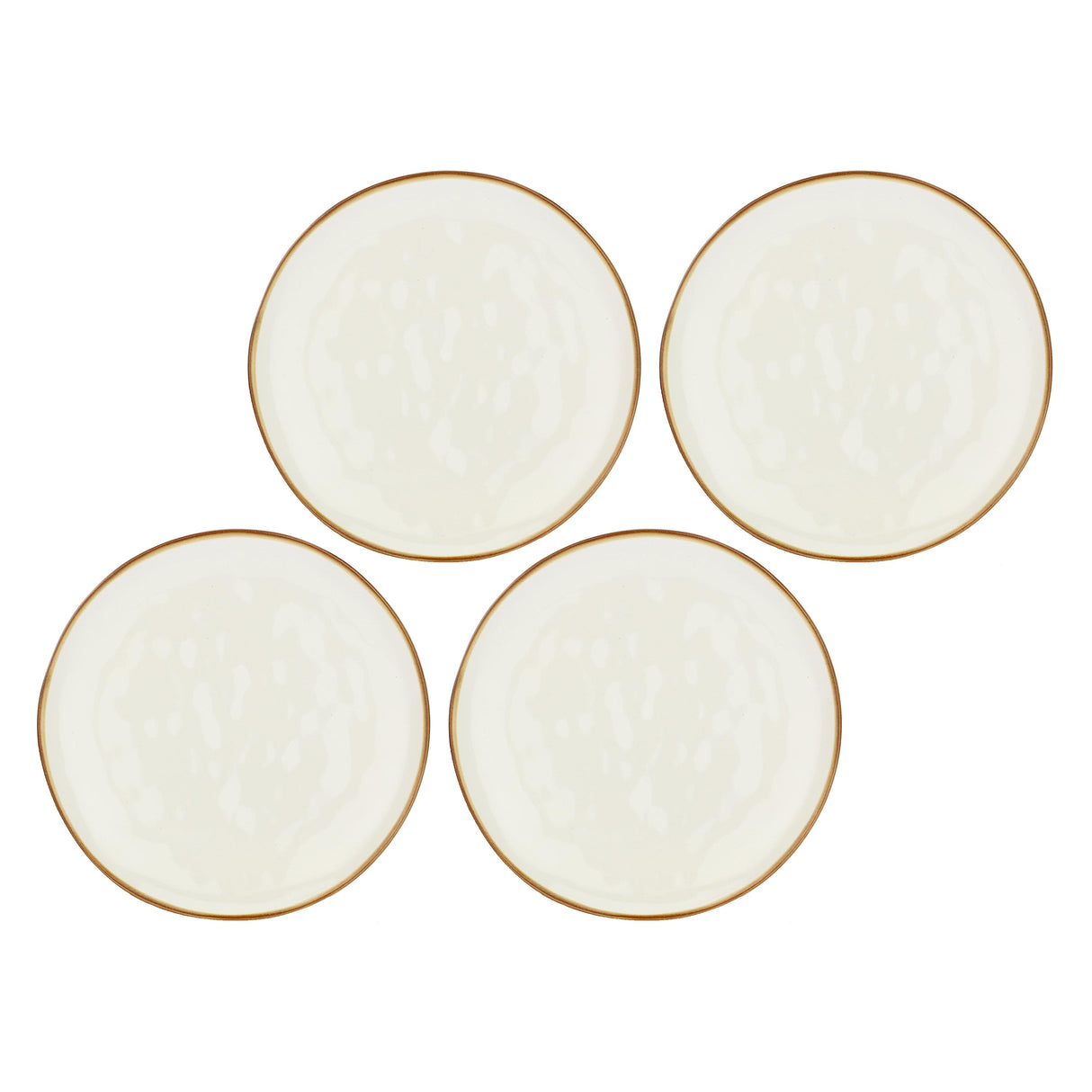 ROSE &amp; TULIPS Concerto Ivory Fruit Plate 20cm Set 4 Pieces Stoneware