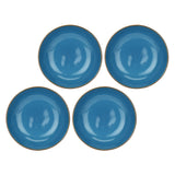 Set 4 piatti fondi Concerto Rose & Tulipani stoneware blu avio 21 cm