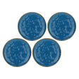 ROSE & TULIPANI Concerto Piatto Frutta Blu Avio 20cm Set 4 Pezzi Stoneware