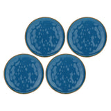 ROSE & TULIPANI Concerto Piatto Frutta Blu Avio 20cm Set 4 Pezzi Stoneware