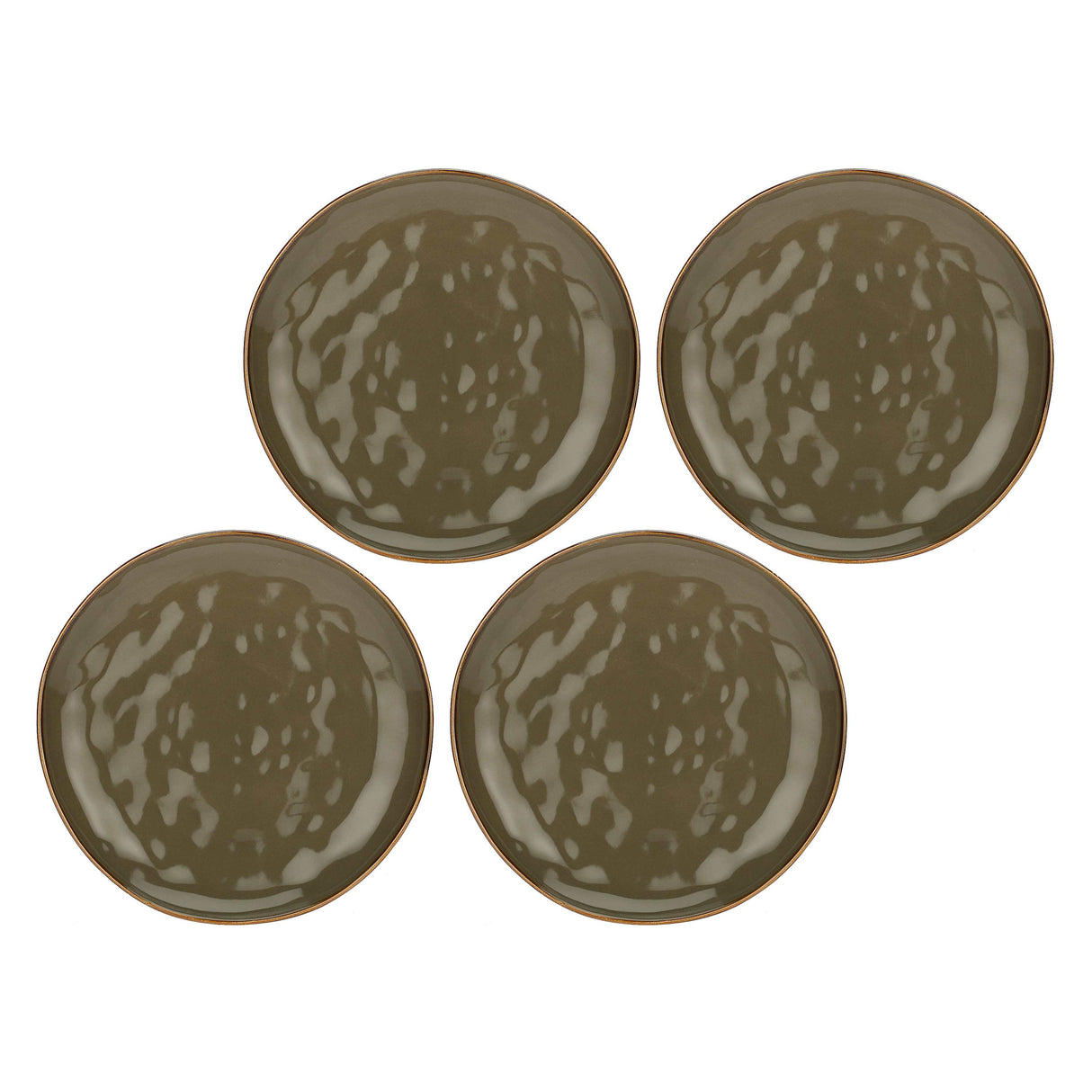 ROSE & TULIPANI Concerto Piatto Piano Grigio Tortora 27cm Set 4 Pezzi Stoneware