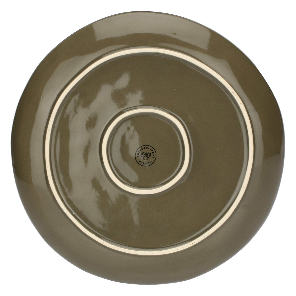 ROSE & TULIPANI Concerto Piatto Piano Grigio Tortora 27cm Set 4 Pezzi Stoneware