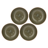 ROSE & TULIPANI Concerto Piatto Fondo Grigio Tortora 21cm Set 4 Pezzi Stoneware