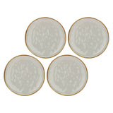 ROSE & TULIPANI Concerto Piatto Frutta Grigio Perla 20cm Set 4 Pezzi Stoneware