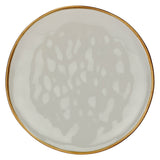 ROSE & TULIPANI Concerto Piatto Frutta Grigio Perla 20cm Set 4 Pezzi Stoneware