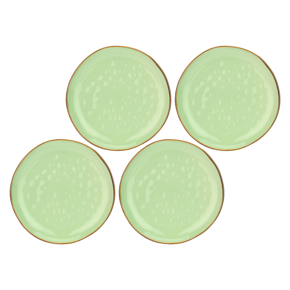 ROSE & TULIPANI Concerto Piatto Piano Te' Verde 27cm Set 4 Pezzi Stoneware